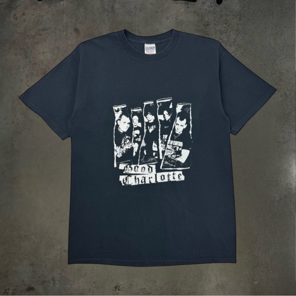 2004 Good Charlotte Pop Punk Emo Gothic Old English Font Y2K Band T-Shirt